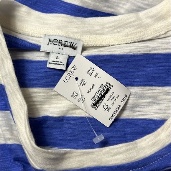 J.Crew Short-Sleeve Tie Waist Tee Shirt Dress in Cool Lilac Ivory Stripe - Picture 8 of 8